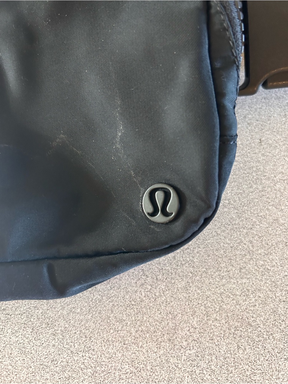lululemon athletica Black Mini Belt Bag with Logo Disc